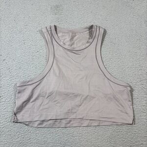 Lululemon Women's L/XL Open-Back Cropped Training Muscle Tank Top Mauve Grey